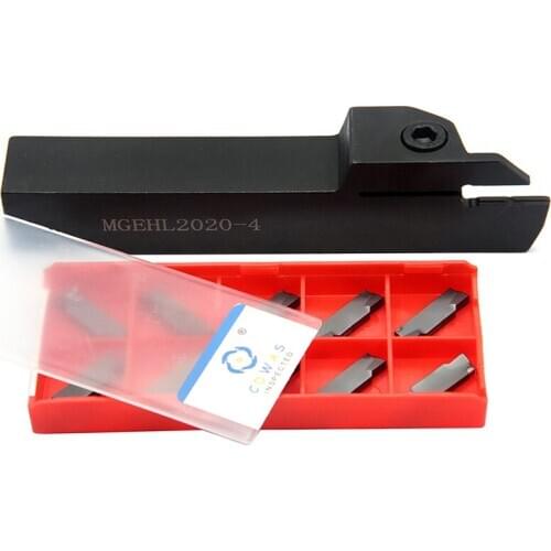 10PCS MGMN400 PC9030 High quality Carbide Inserts + 1PC MGEHL2020 4 External Grooving Tool Holder Parting Plate Lathe Tool Set
