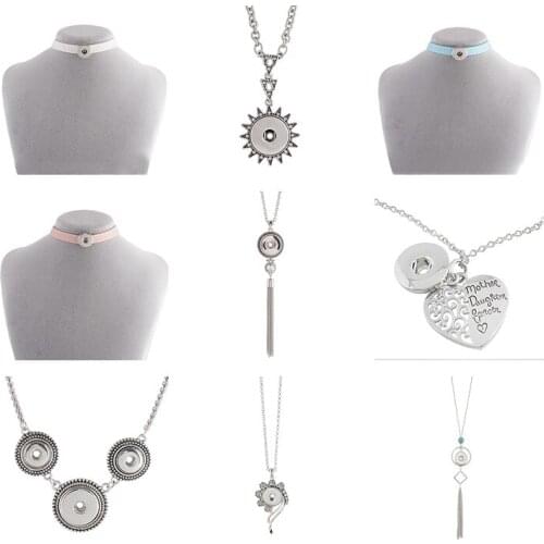 18mm 20mm Snap Button Necklace DIY Jewelry 5pcs/lot KD3040