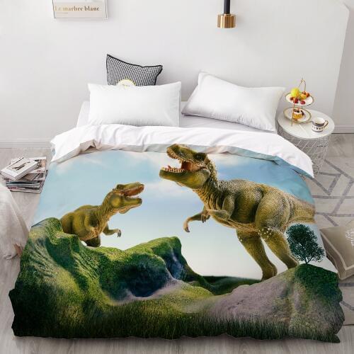 3D HD Digital Printing Custom Duvet Cover,Comforter/Quilt/Blanket case Cartoon Bedding Kids Children Baby Dinosaurs
