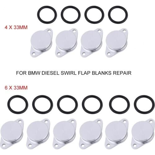 4/6pcs 33mm Diesel Swirl Flap Blanks Replacement Bungs With O-ring for BMW 320d 330d 520d 525d 530d 730d SI-A0137