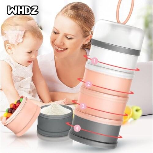 4 Layers Portable Formula Dispenser,Milk Powder Box Baby Food Storage Container Snack Cups for Toddlers,Kids Snacks Container