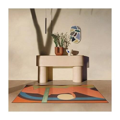 Renaissance Retro Carpet Abstract Rectangular Bedroom Living Room Non-Slip Floor Mat