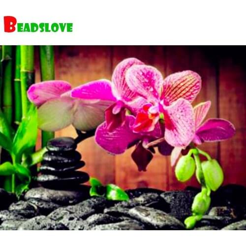 DIY diamond painting stitch cross Magnolia flower stone diamond embroidery full square round drill mosaic home decoration 2020