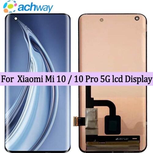 AMOLED 6.67" For Xiaomi Mi 10 pro 5G lcd Display Touch Screen Digitizer Assembly mi10 pro lcd for xiaomi mi 10 5G LCD with frame