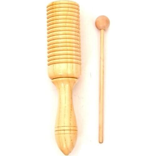 Freeship cheap 1pc children kids natural Wooden single AGOGO beater guiro scraper percussion early musical education instrument