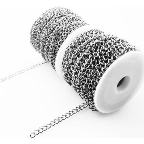 2X3mm 3X4mm 4X5mm Stainless Steel Extension Chain Bulk DIY Jewelry Accessories 5meters