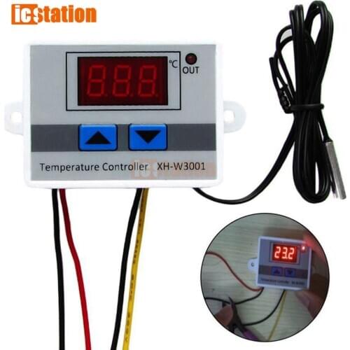 12V/ 24V/ 110V -220V W3001 Digital LED Temperature Controller 10A Thermostat Control Switch Probe XH-W3001