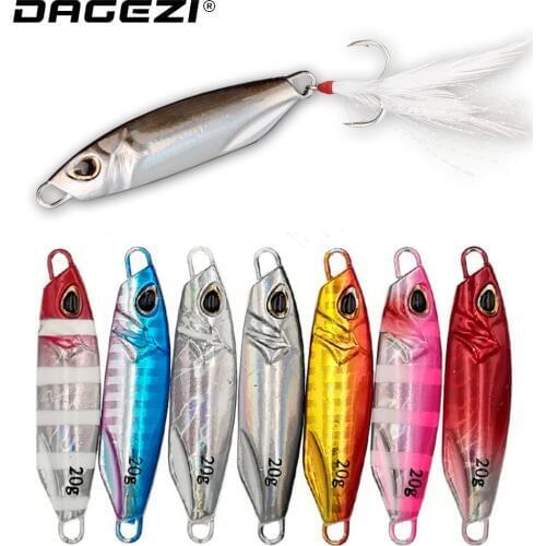 DAGEZI Metal Saltwater Jigging lead head hard bait 10g/15g/20g/30g Laser Body Sinking Bait Hard Spoon Lure Crap Fishing Tackle