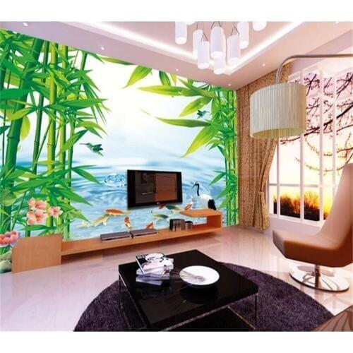 Decorative wallpaper Bamboo forest background wall painting
