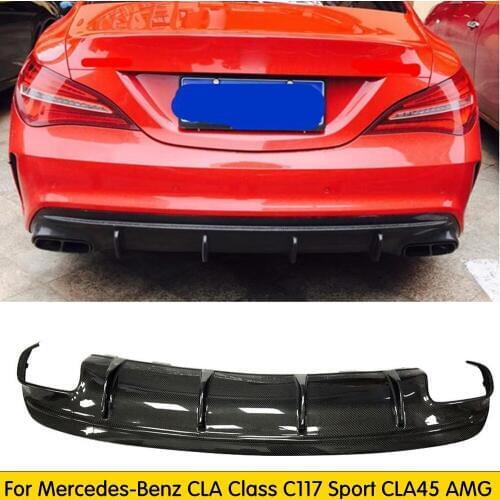 Carbon Fiber Rear Lip Bumper Diffuser For Mercedes Benz W117 CLA220 CLA260 CLA200 CLA45 AMG 2014-2016