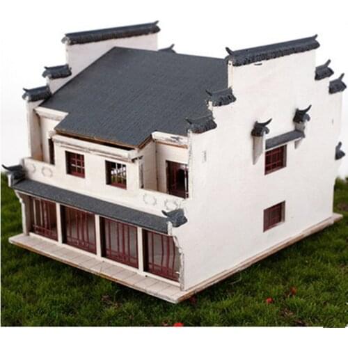 DIY Wooden Building Model Assembly Building Model for Sand Table Landscape Toy 10*13*11cm