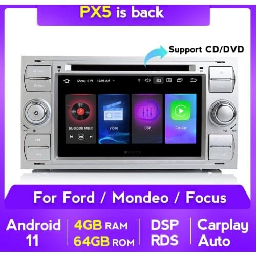 8core Android11 4+64G GPS Navigation Car dvd player For Ford Focus 2 3 Mk2 Mondeo 4 Kuga Fiesta Transit Connect S-CMAX DSP WIFI