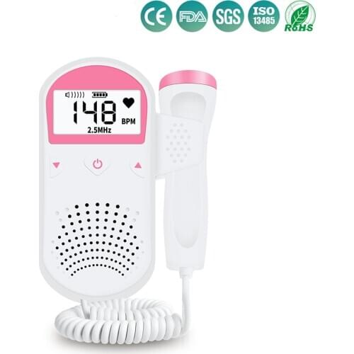 Fetal Doppler 2.5MHz Prenatal Baby Heart Rate Detector Household Sonar Doppler Stethoscope Pregnant Women Doppler Fetal Monitor