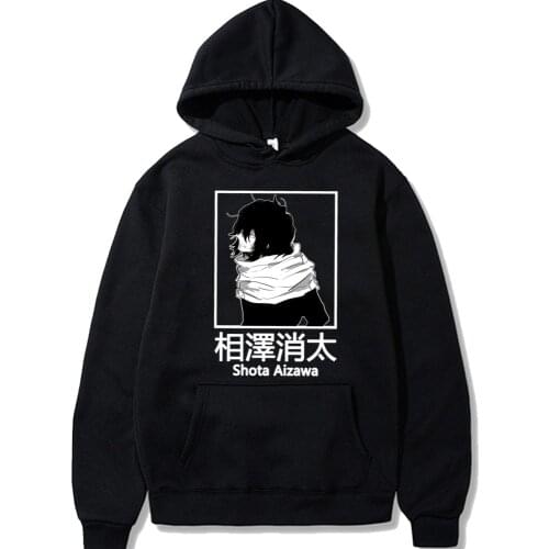 Japanese Anime Aizawa Sota Print Hoodies My Hero Academia Graphic Hoodies Men Kawaii Cartoon Ovrsized Streetwear Tops Sweatshirt