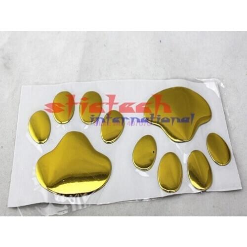 By DHL or Fedex 500set 2pcs/set Silver Funny Bear Paw Pet Animal Footprint Emblem 3D Cartoon Car Stickers Decor sliver and gold