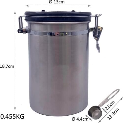 304 Stainless Steel Coffee Container Airtight Coffee Vault Kitchen Storage With Date Tracking For All Types Of Coffee 1900ML