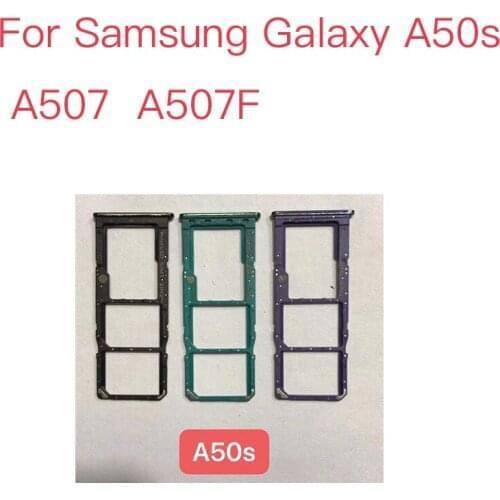 Sim Tray Holder For Samsung Galaxy A50s A507 A507F SIM Card Tray Slot Holder Adapter Socket Repair Parts