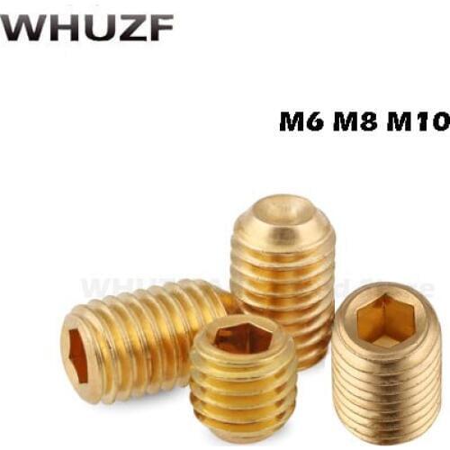 DIN916 brass set Concave hex socket Chimi M6 M8 M10 headless Top wire machine screw standard copper