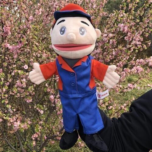 30cm computer engineer Educational Hand Puppet Large Plush Puppet Doll Story Language Boy Education Plush Toy for Kids Birthday