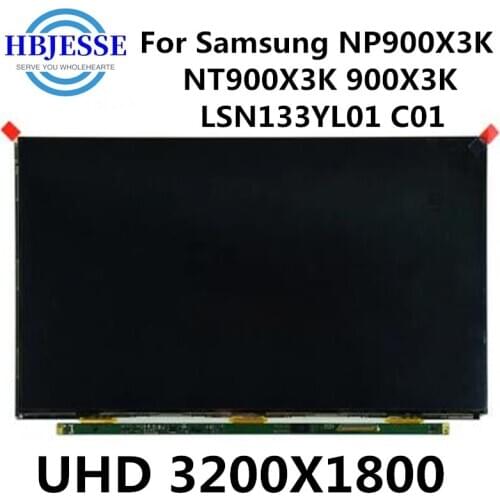 Original 13.3" LSN133YL01-C01 LCD Screen For Samsung NP900X3K NT900X3K 900X3K LCD LED Display Screen matrix UHD 3200X1800