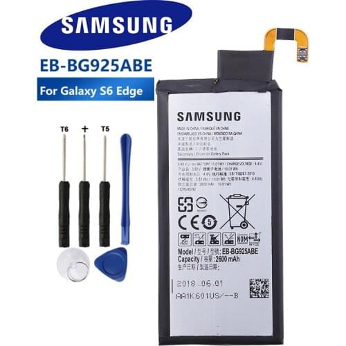 SAMSUNG Orginal EB-BG925ABE EB-BG925ABA 2600mAh Battery For SAMSUNG GALAXY S6 Edge G9250 G925FQ G925F/S/V G925A S6Edge +Tools