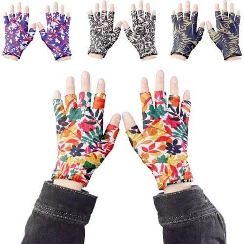 New Fashion Pattern Knitted Fingerless Gloves Autumn Outdoor Stretch Elastic Half Finger Cycling Gloves Winter Workout Gloves