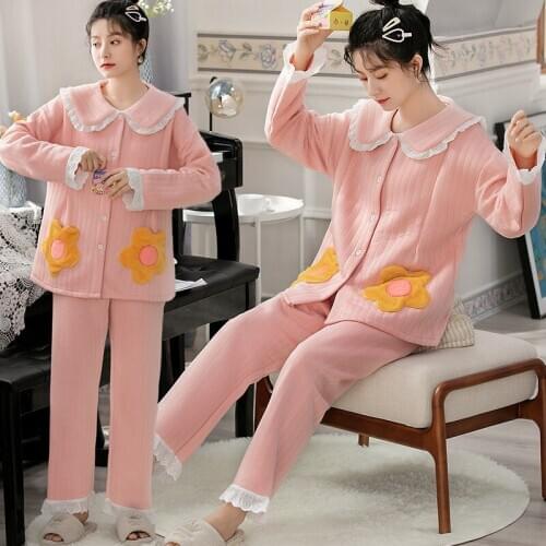 Pregnant Women Lactating Pajamas Spring and Autumn Post-partum Maternity Cotton Air Cotton Winter Moon Suit