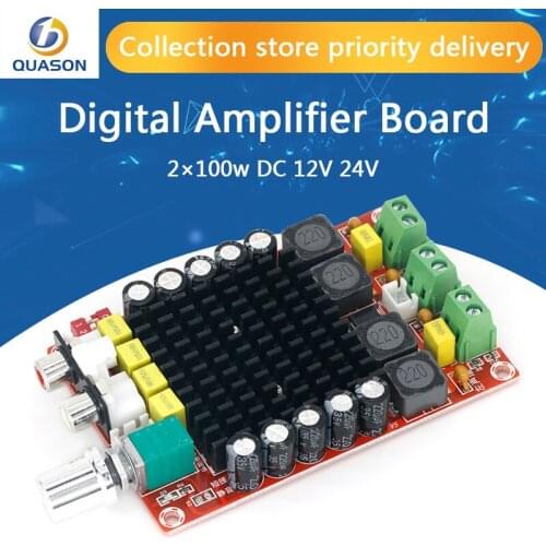 TDA7498 Class-D High power Digital amplifier board 2x 100w amplifiers amplificador audio DC 12V 24V