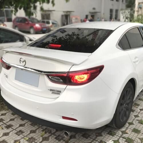 Use For 2014--2018 Year Mazda 3 Spoiler ABS Plastic Carbon Fiber Look Rear Trunk Wing Car Body Kit Accessories