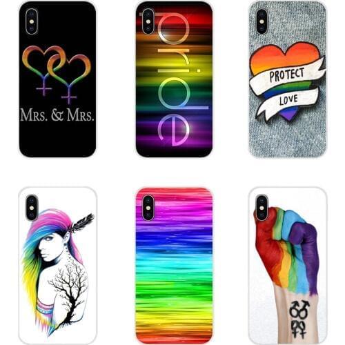 Gay Lesbian LGBT Rainbow Pride Art TPU Transparent Skin Cover For Samsung Galaxy A3 A5 A7 A9 A8 Star A6 Plus 2018 2015 2016 2017