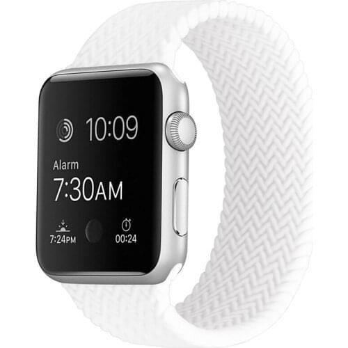 For Apple Watch Band 44mm Silicone Metal Adapter Pure Color Classic Loop Strap for Apple Watch 40mm 42mm 38mm Watch SE Wristband