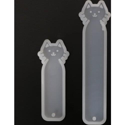Silicone Mold DIY Bookmark Cute Pet Cat Mirror Crafts Jewelry Making Epoxy Resin L4ME