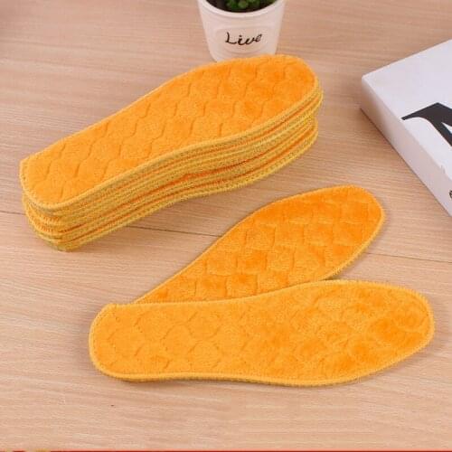 Thickened wool imitation insoles, plaid pattern, warm snow cotton velvet insoles, 5 pairs of deodorant and sweat-absorbent