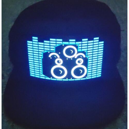 Party Led Lights Sound Activated Glow In Dark Hat Light Up LED Fancy Dress Dance Party Hat Halloween Cosplay