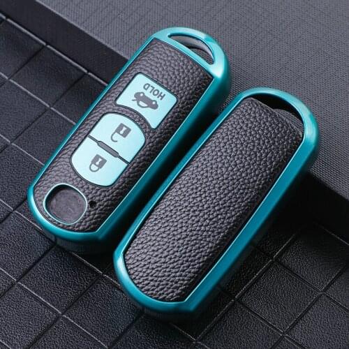TPU Leather Car Key Case Cover For Mazda 2 3 5 6 GH BK GG GJ Cx3 Cx5 Cs9 MX5 CX7 Cx-30 Demio 2020 2021 Key Fob Cover Accessories