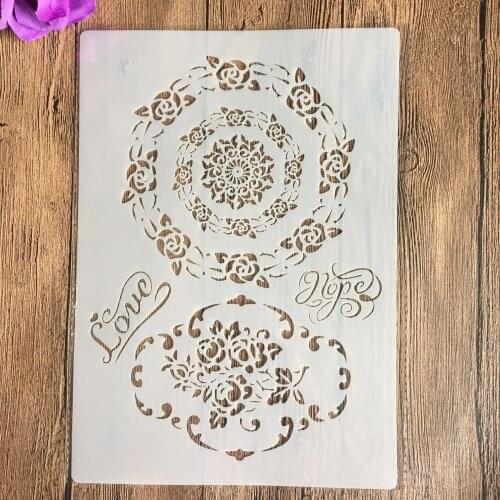 A4 29 *21cm DIY Stencils Wall Painting Scrapbook Coloring Embossing Album Decorative Paper Card Template mandala adult coloring