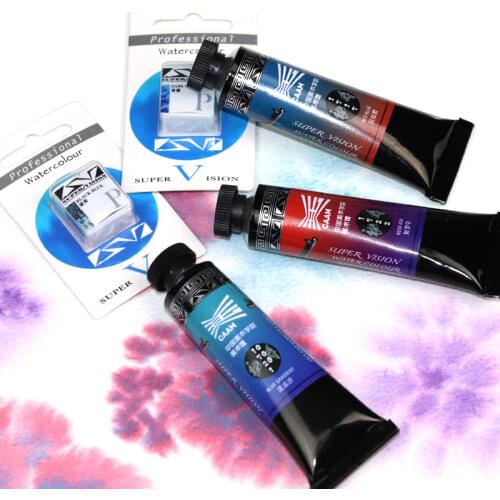 Super Vision 10 Colors Professional Layered Color Watercolor Paint 15ml Water Color Paint Tubes for Painting Art Suppliers