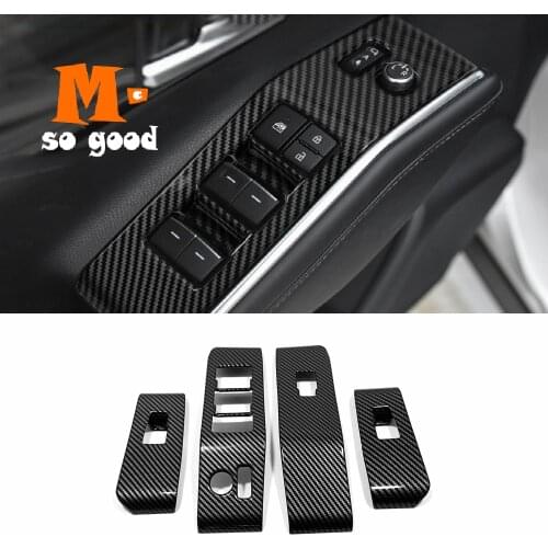 Carbon For Toyota Highlander Kluger 2021-22 Interior Accessories Car armrest Window Glass lift switch frame decor sticker Cover
