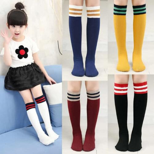 Spring autumn period detonation model children sock two poles stripe children socks over-the-knee combed cotton socks