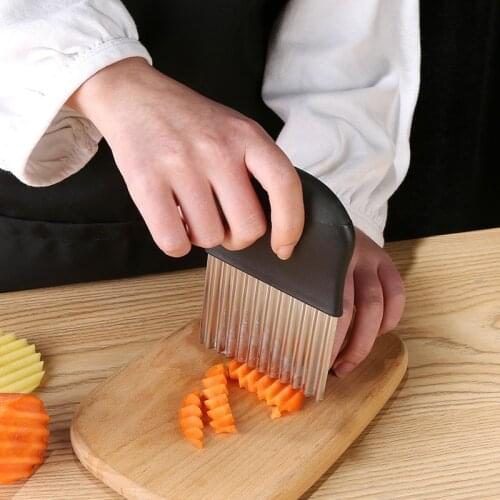 Stainless Steel Wavy French Fries Cutter Potato Chopper Onion Slicing Knife Chopper Household Gadgets Kitchen Accessories