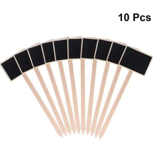 WINOMO 10PCS Durable Mini Wooden Chalkboard Creative Blackboard Signs Garden Flowers and Plants Tags House Decorations