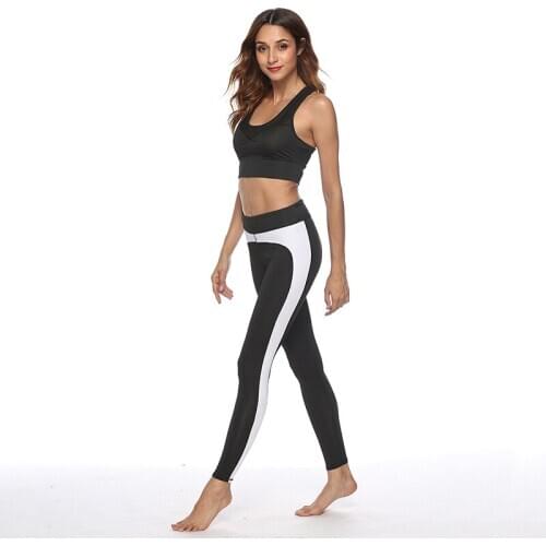 High Waist Women Legging Fashion Slim Fitness Leggings Breathable Contrast Stripe Stitching Leggings fitness feminina