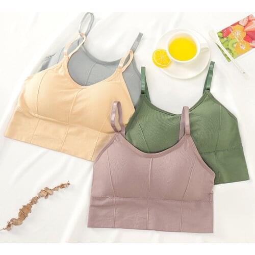 Wasteheart New Sexy Women Fashion Skin Gray Bralette Wireless Padded Bras Student Maiden Bra Underwear Cup A B Female Bralette