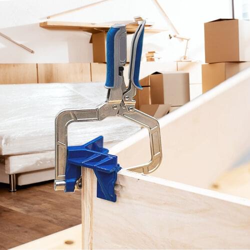 1pcs Auto-adjustable 90 Degree Right Angle Woodworking Clamp Quick Clamp Pliers Picture Frame Corner Clip Hand Tool T-Clamp