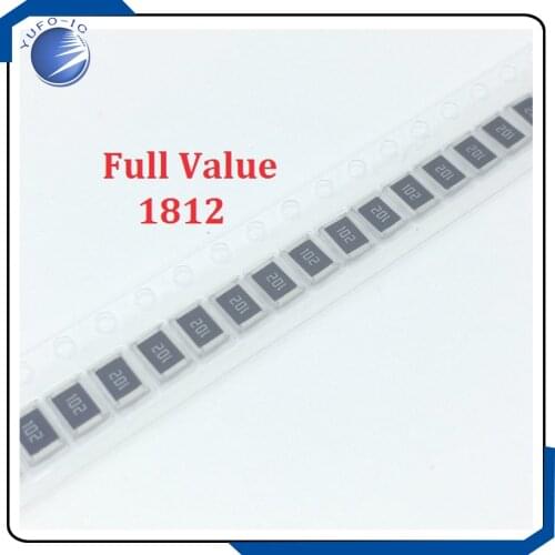 100PCS 1812 SMD chip resistor Full Value 5% 0123456789R/K/M 0.1.2.3.4.5.6.7.8.9 R K M 0 1 2 3 4 5 6 7 8 9 Ohm Kohm