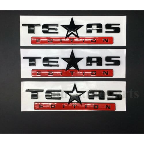 3pcs Texas Edition Star Flag Car Auto Body Side Emblem Badge Decal Sticker ABS