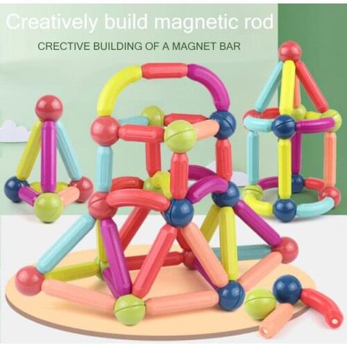 64Pcs Big Size Magnetic Stick Building Blocks game magnets children Set Kids Magnets for children Magnetic Toy Bricks