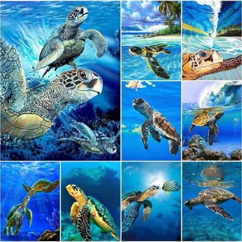 5D DIY Diamond Painting Sea Turtle Full Diamond Mosaic Animal Picture Of Rhinestone Diamond Embroidery Cross Stitch Home Decor