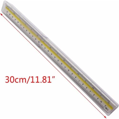 Architect Scale Ruler 12-Inch Color-Coded Professional-Grade Aluminum Triangular Drafting Ruler for Architect Civil