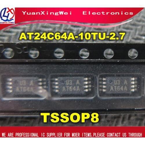 Free Shipping 10pcs 100% new original AT24C64A-10TU-2.7 AT24C64A AT64A TSSOP8
